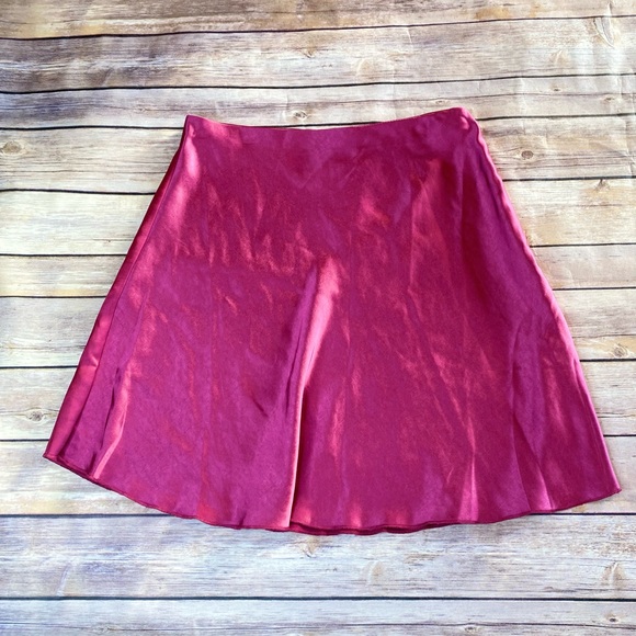 NWT idem ditto magenta satin mini a line skirt - Picture 3 of 6
